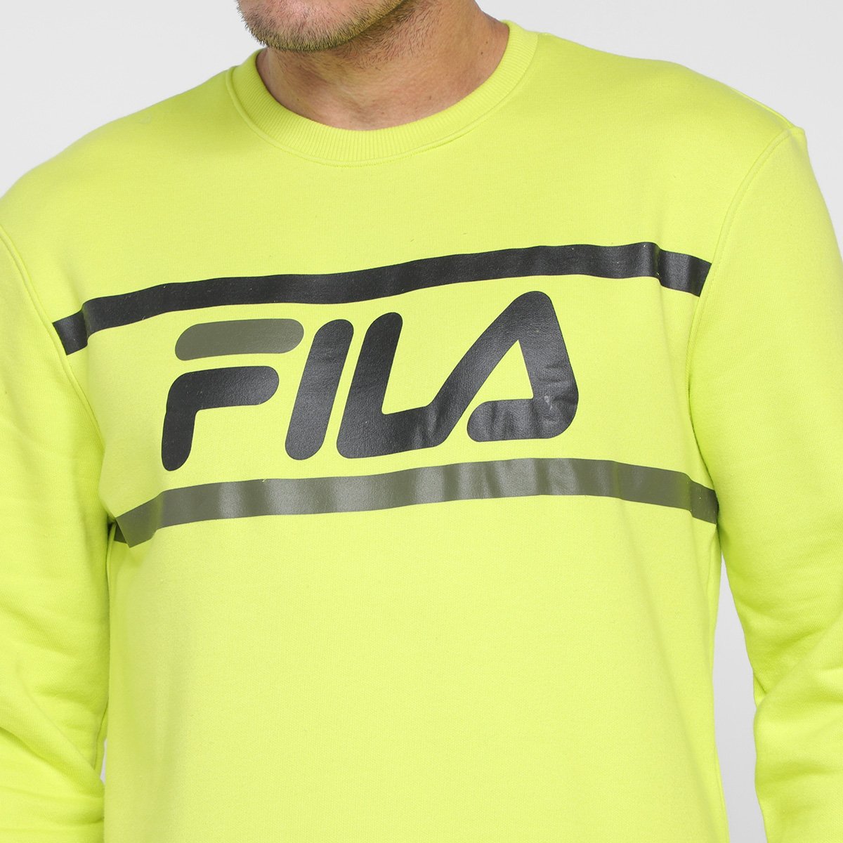 Miniatura Moletom Fila Colors Masculino Verde Limão - G