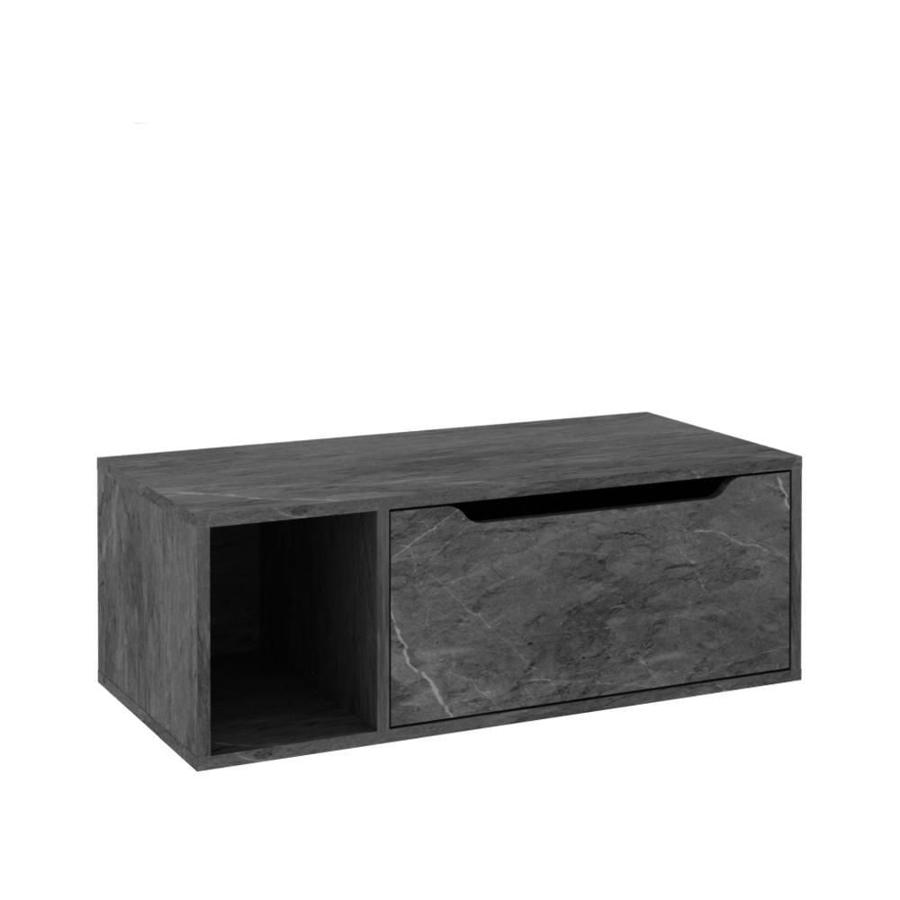 Miniatura Gabinete Banheiro 80cm Com 1 Porta E Nicho Multimóveis Cr10122 Mármore Lunar Mármore Lunar