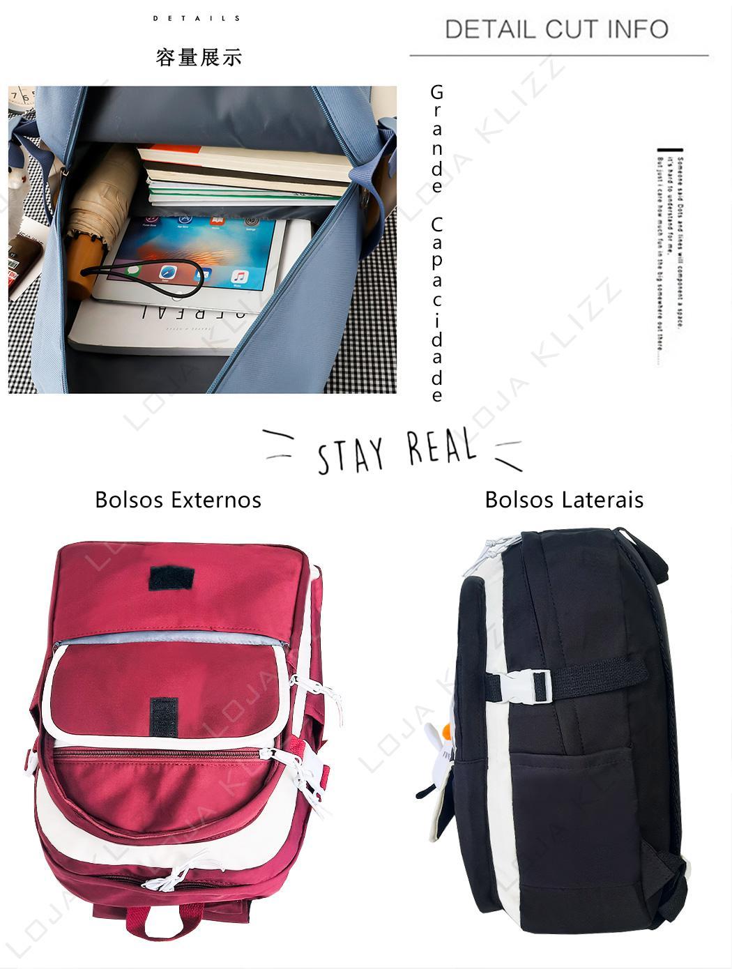 Miniatura Mochila Bolsa Feminina Escolar Fofa Linda Kawaii Impermeável