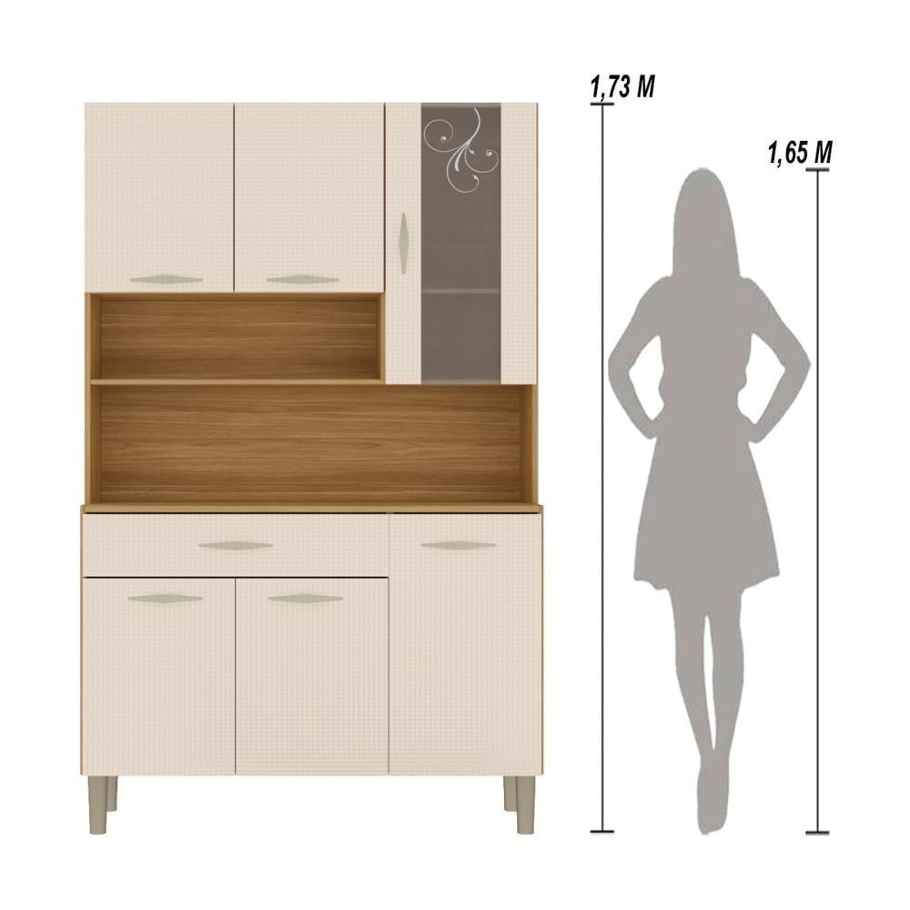 Miniatura Armário De Cozinha Compacta Mdf 6 Portas Golden Plus Freijó Soft