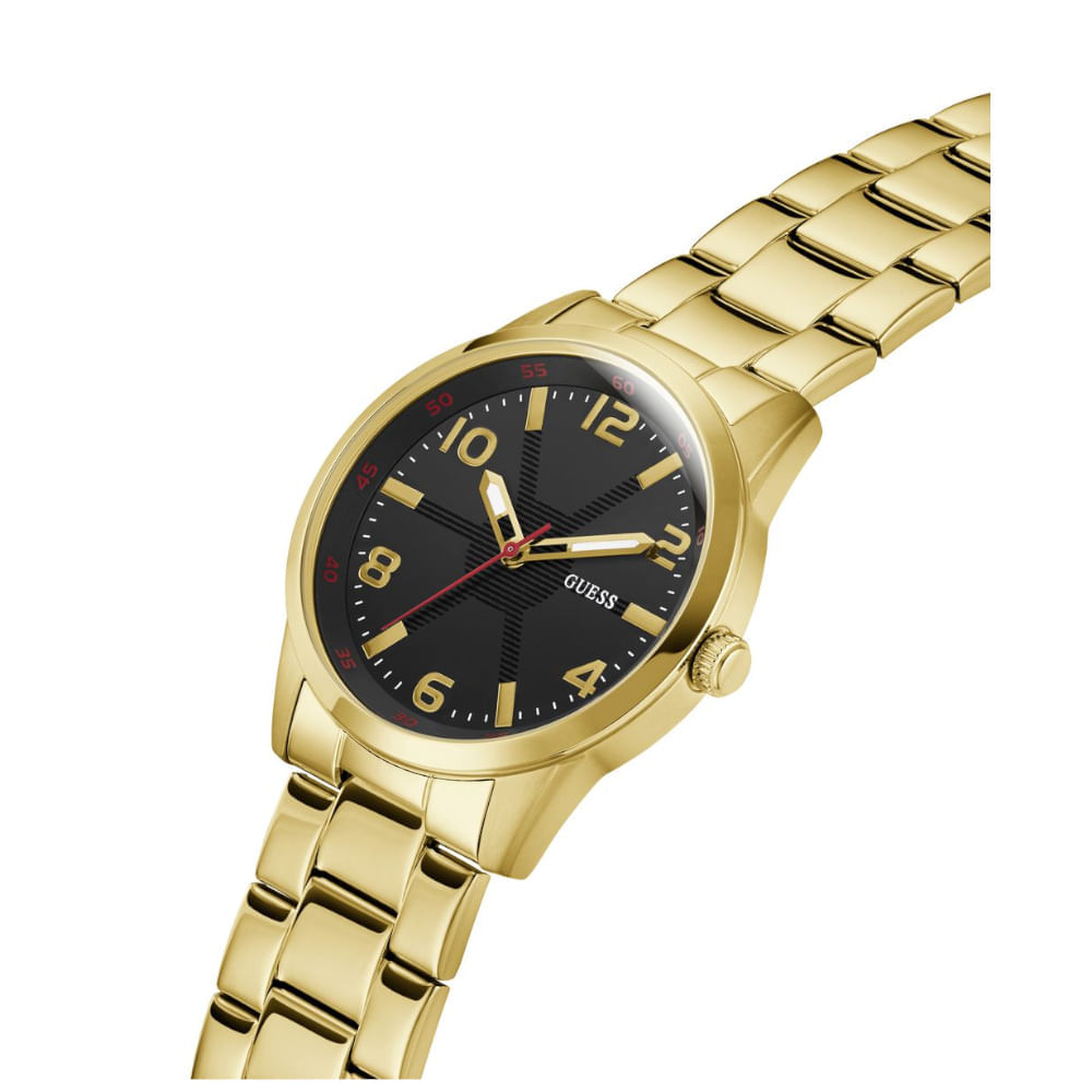 Miniatura Relógio Guess Masculino Detalhe Pneu Dourado