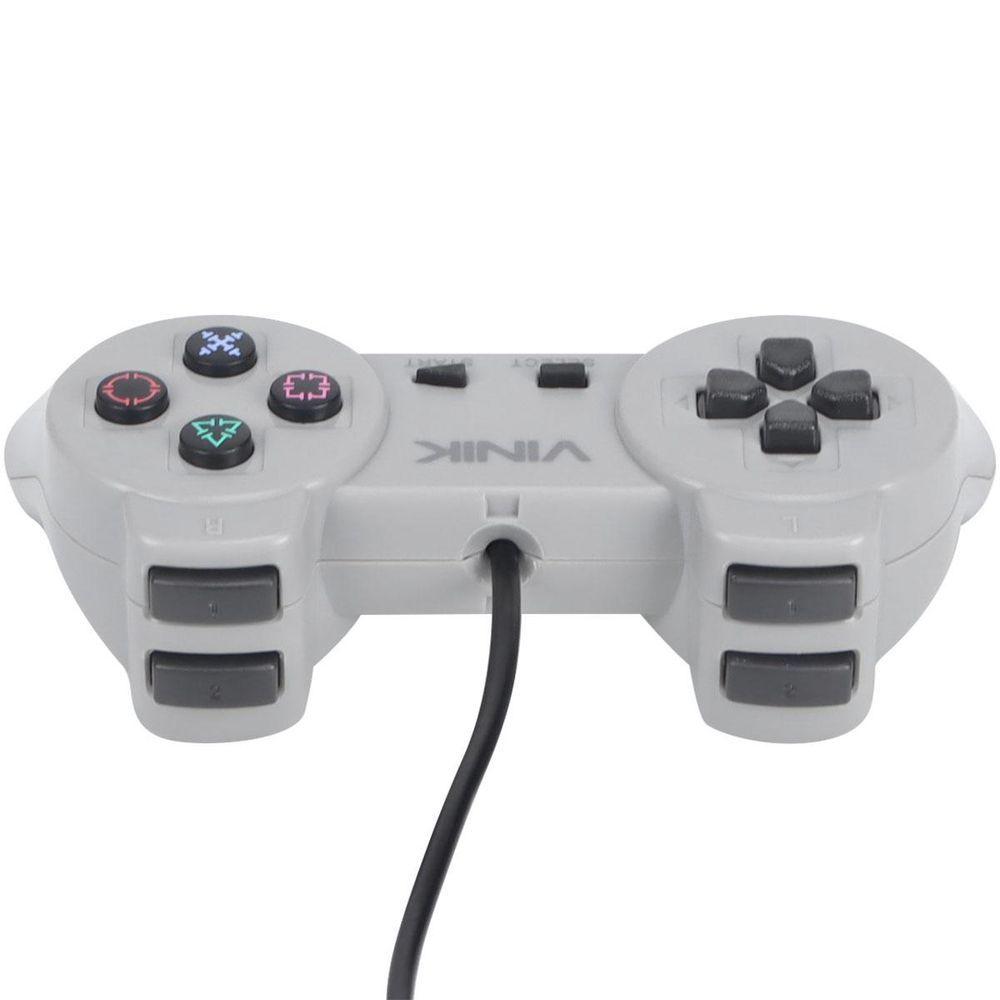 Controle Pc Usb Ps1/playstation 1 Cinza - Retrô - Vinik Play