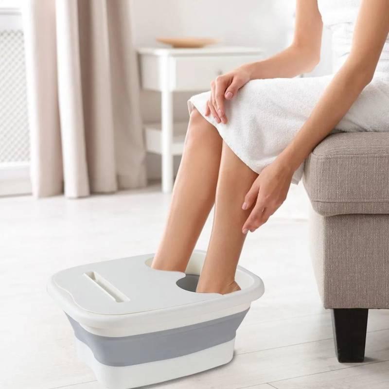 Balde Retrátil Escalda Pés 10 Litros Bacia Pedicure Massagem