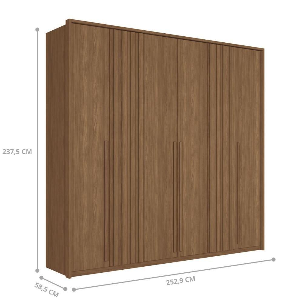 Miniatura Guarda Roupa 6 Portas Israel Jatoba