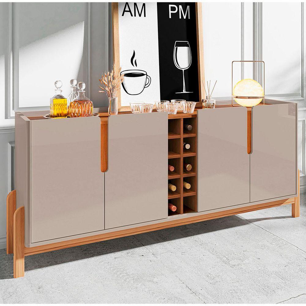 Miniatura Buffet Aparador Sala De Jantar 190cm Nay C14 Off White/cedro - Mpozenato