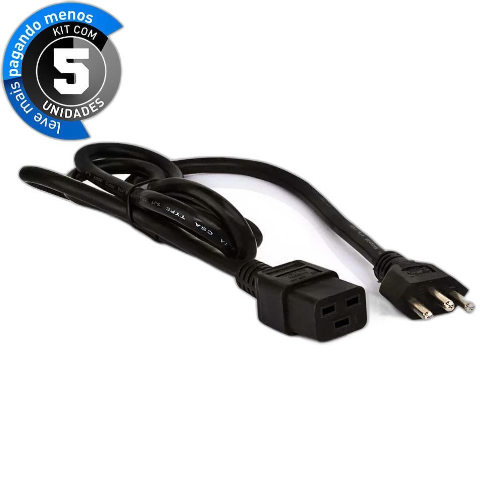 Miniatura Cabos De Força Iec C19 14 Awg 1,8 Metros - Kit Com 5