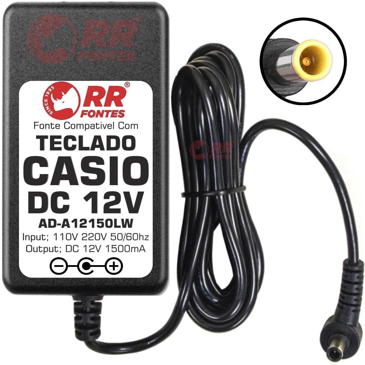Miniatura Fonte 12V Para Teclado Casio Ctk-700 -7000 Ctk-7200 Ct-X3000