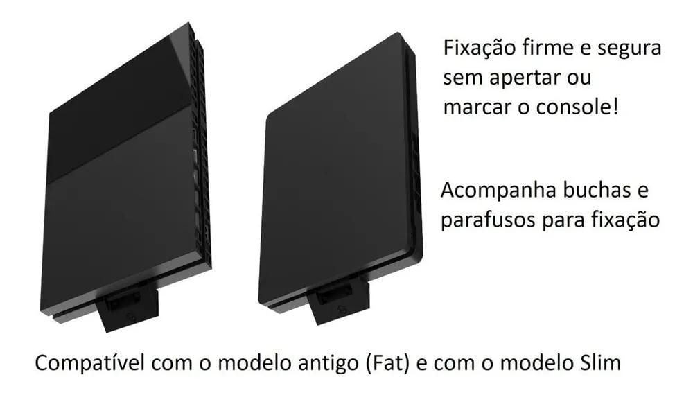 Miniatura Suporte Playstation 4 Ps4 Fat Slim Na Parede Vertical Cor Pr