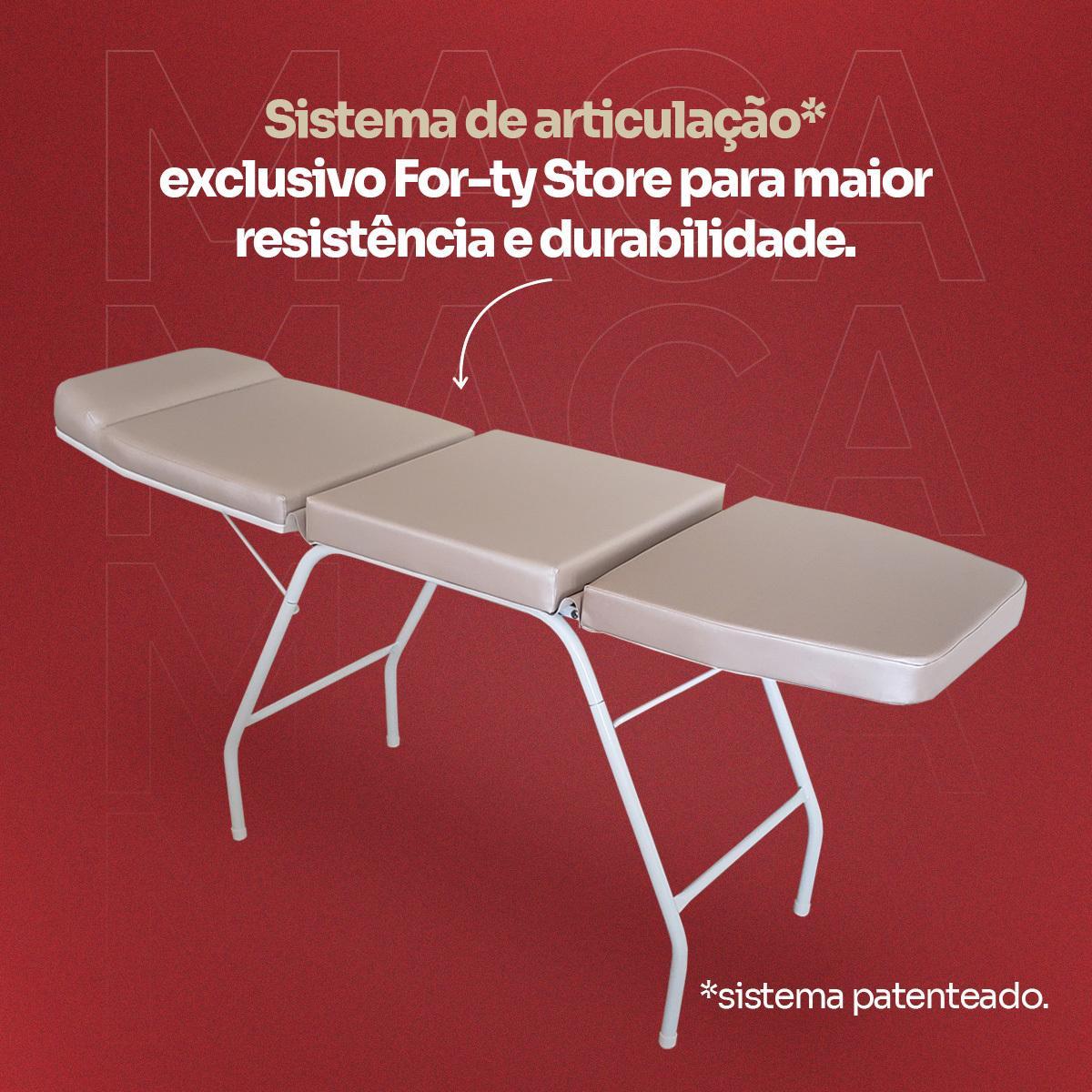 Maca 3 Posições Reclinável Estética Rose Estr Branca For-Ty