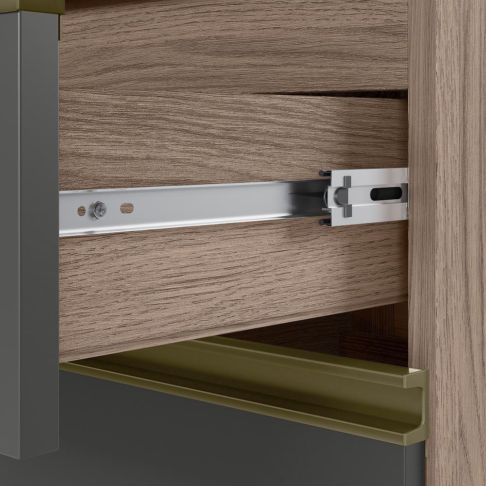 Balcao Tampo 2g Vidro 80cm Mdf Kali 16415 Nicioli Carvalho Toq Chumbo