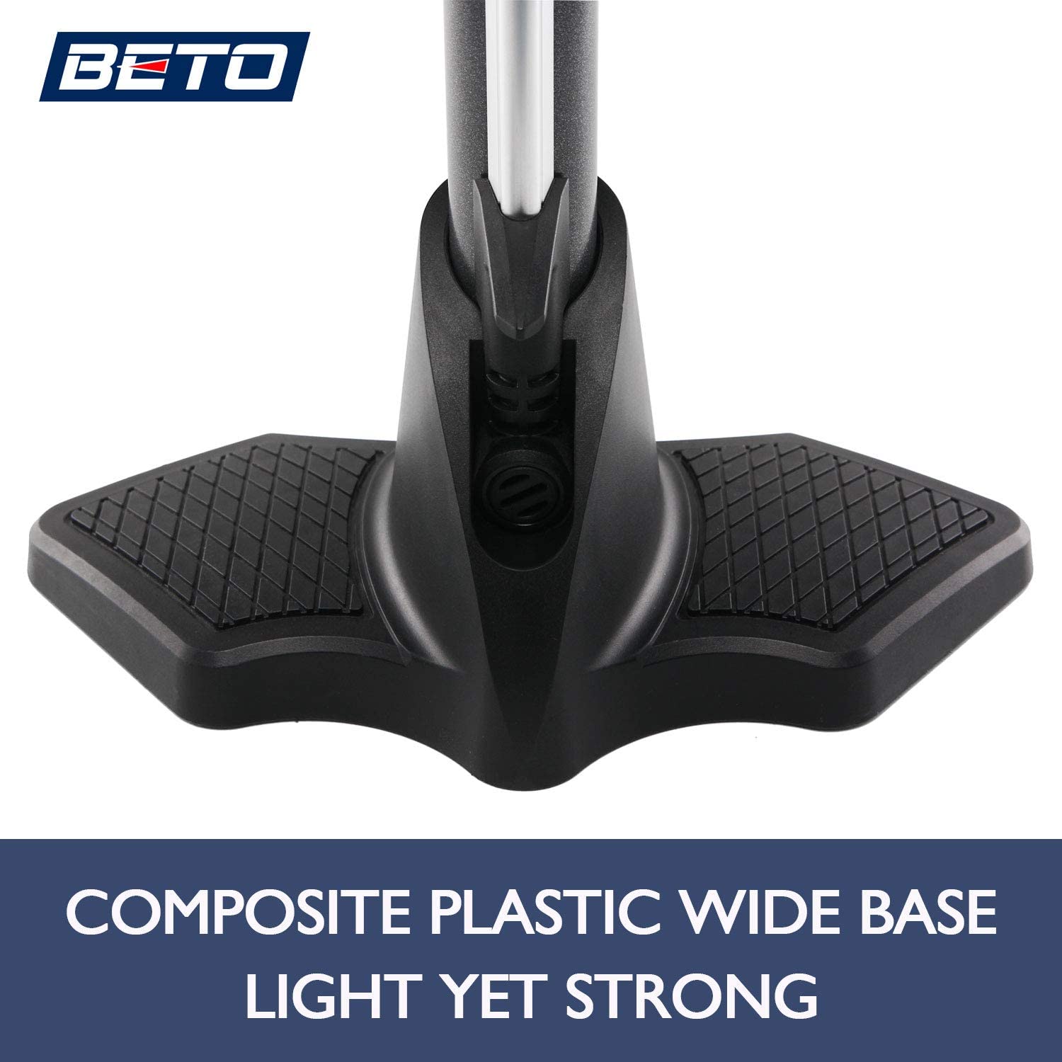 Miniatura Beto Bomba de Piso Ergonômica para Bicicleta com Medidor e Válvula Inteligente 160 PSI Preto