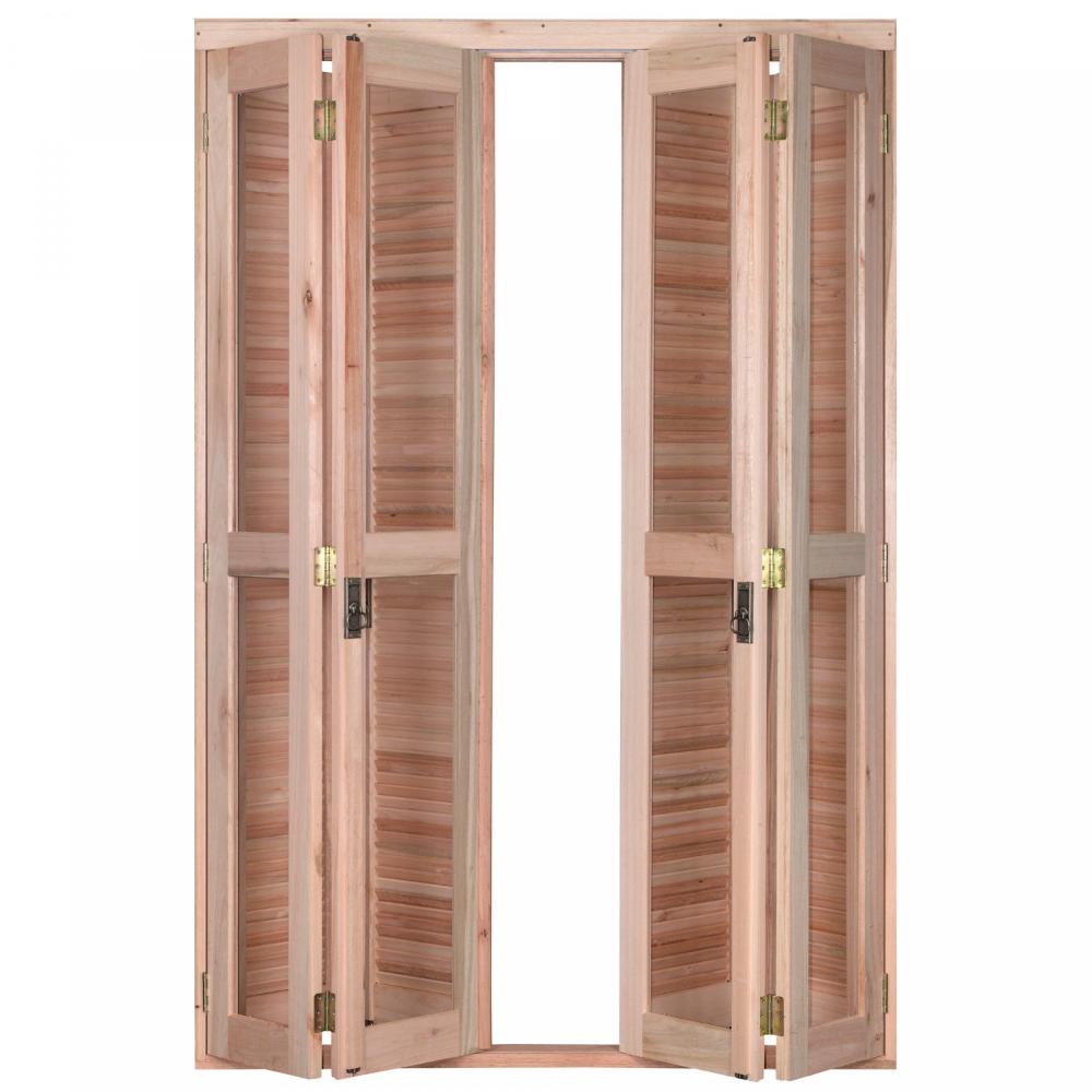 Miniatura Porta Janela com Veneziana Pantográfica e Caixilhos para Vidros Pantográficos 213x108cm Rondosul Natural