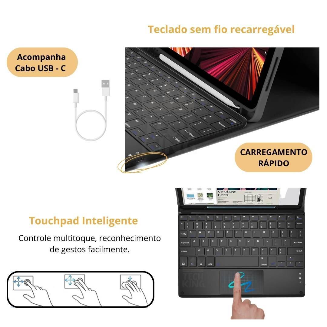 Miniatura Capa Com Teclado Magnético Para Galaxy Tab S7 Plus 2020 T970
