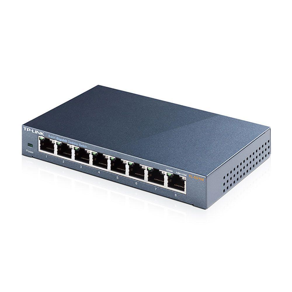 Miniatura Switch 08 Portas Tp-Link Tl-Sg108 Gigabit 10/100/1000 Mbps