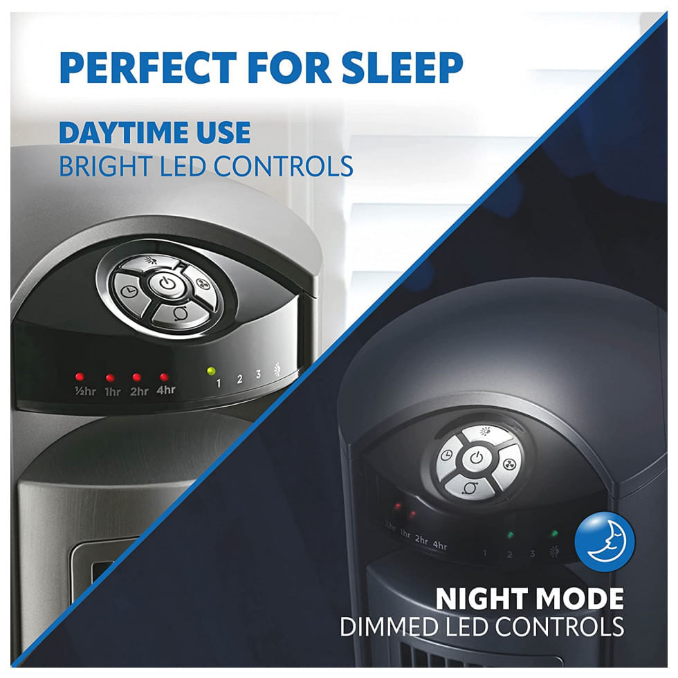 Miniatura Ventilador de Torre Lasko T42951 com 3 Velocidades, Controle Remoto e Silencioso, 110V, Preto