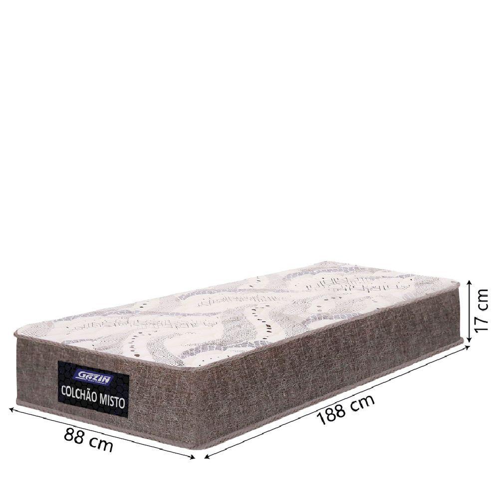 Miniatura Cama Box Solteiro Gazin Colchão Com Espuma 88x188x55cm Camboriu suporta Até 120 Kg Por Pessoa Marrom