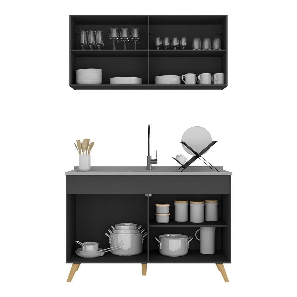 Miniatura Armário De Cozinha Compacta 120cm Multimóveis V3748/dourado