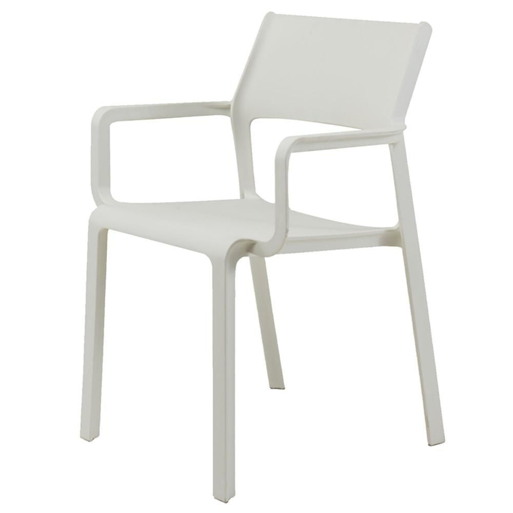 Kit 4 Cadeiras Empilhável Inmetro Santorini Fratini Em Polipropileno Cor Nude