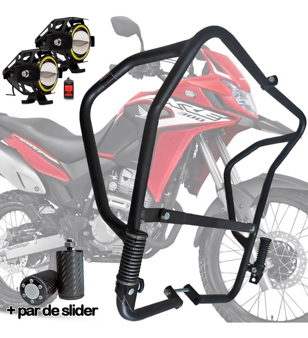 Miniatura Protetor CarenagE Motor Xre 300 Com Par De Leds Angel Eyes