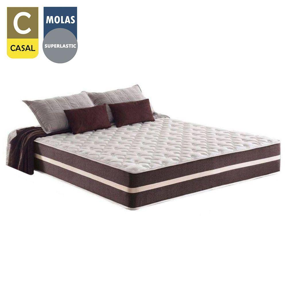 Miniatura Cama Box Casal + Colchão De Molas Prime Colchões Classic Superlastic 138x188x64 Branco