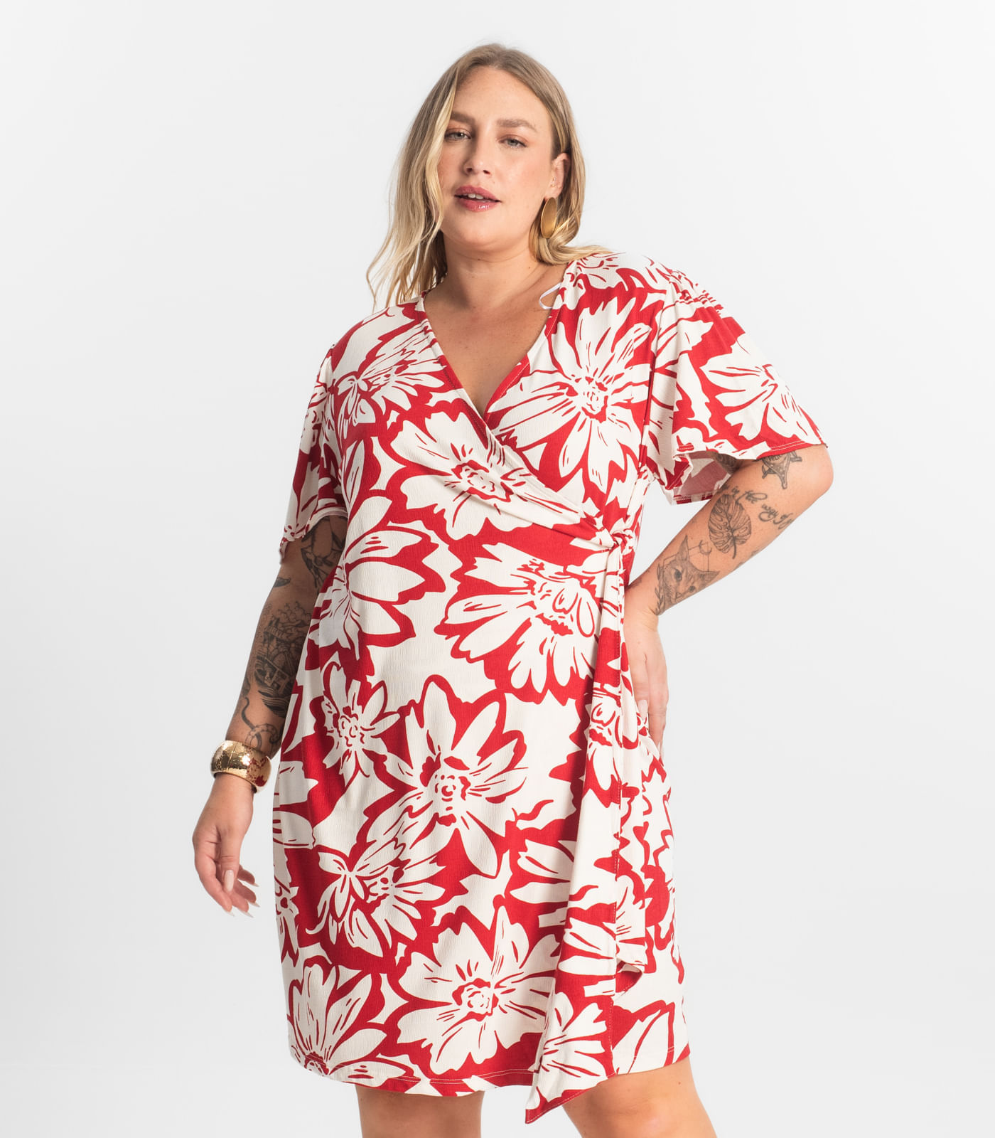 Miniatura Vestido Curto Secret Glam Vermelho Plus G1