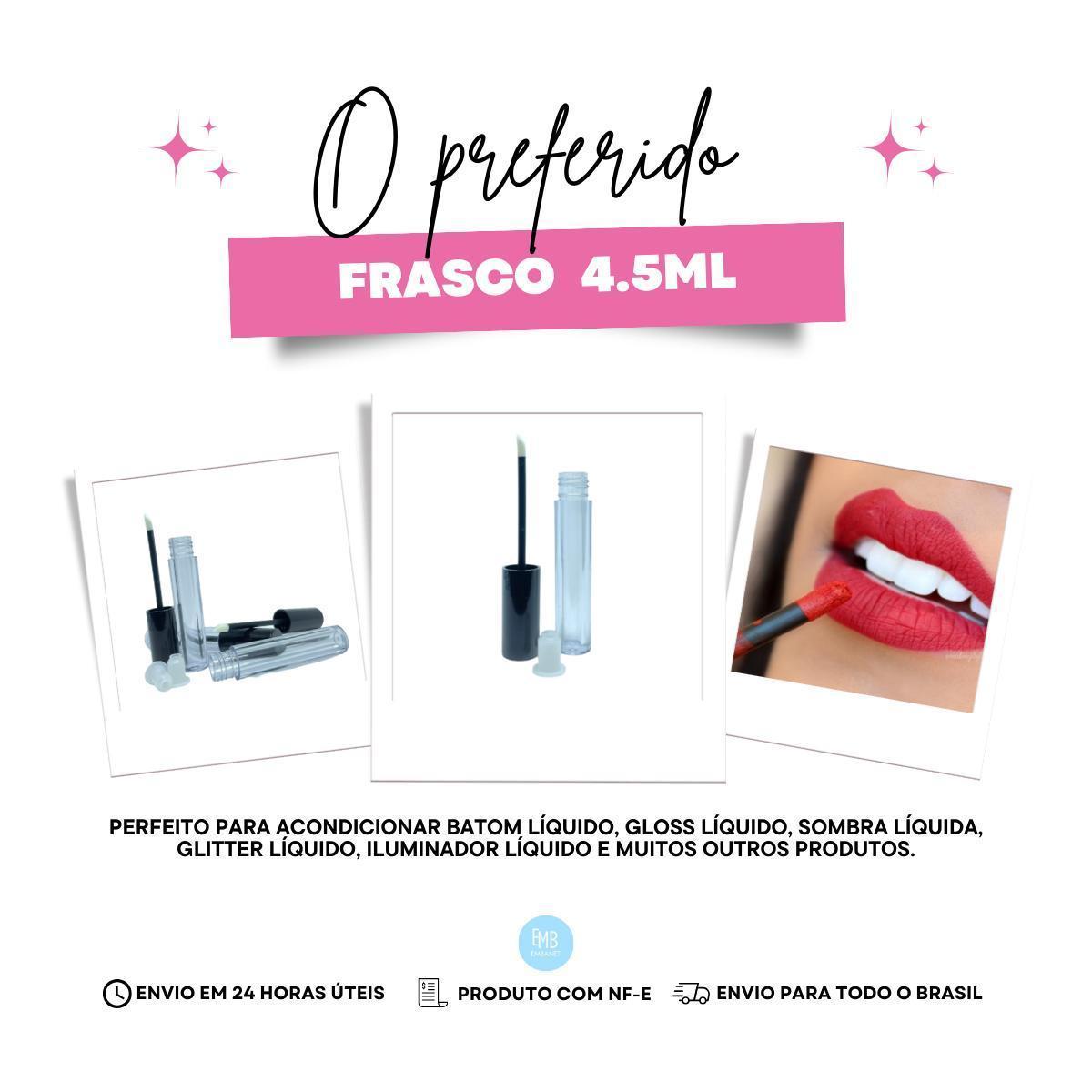 Embalagem Plástica Para Gloss Labial Vazia 4,5Ml - 100Unids