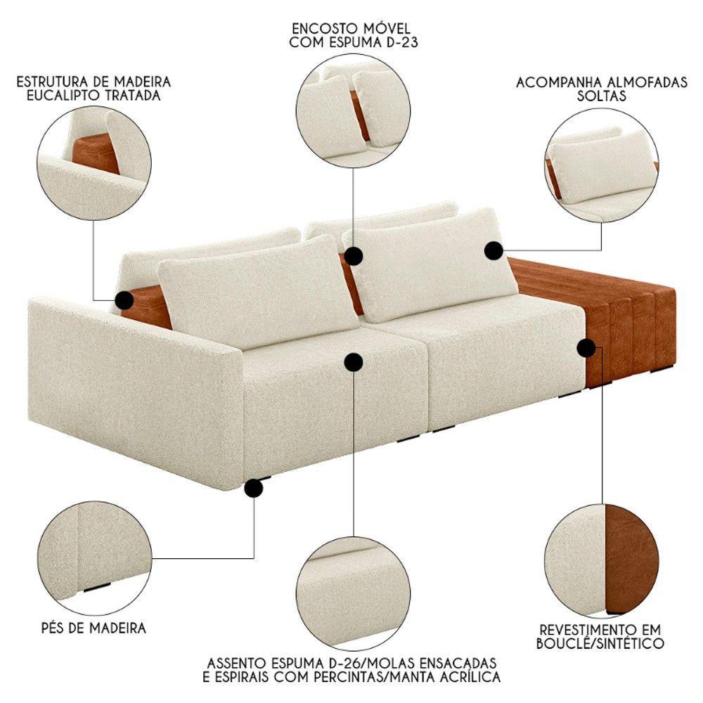 Sofá Ilha Modular Living Com P… | Shopping do Inter