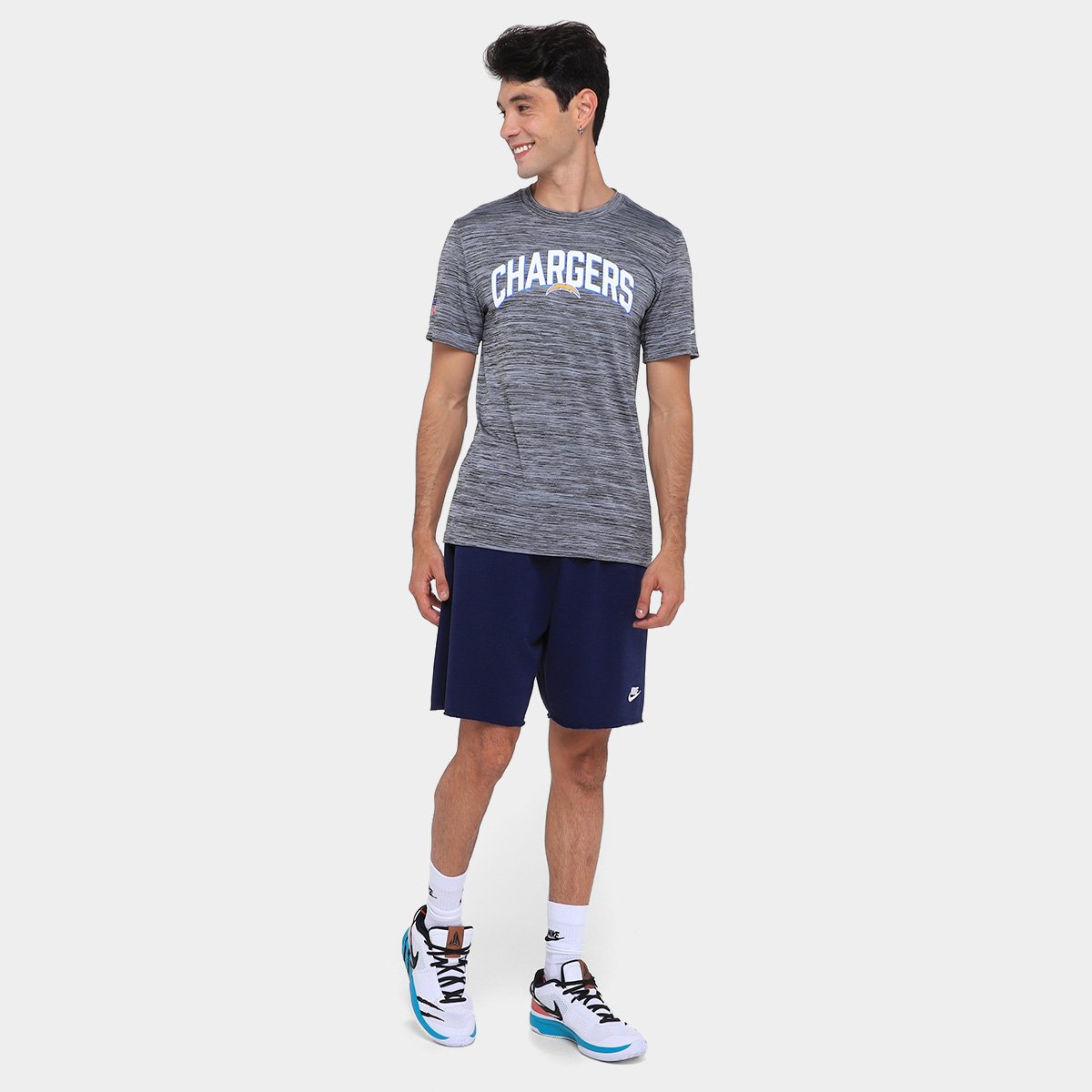 Miniatura Camiseta NFL Los Angeles Chargers Drop 2 Nike Dri-Fit Team Velocity Masculina Azul - EGG
