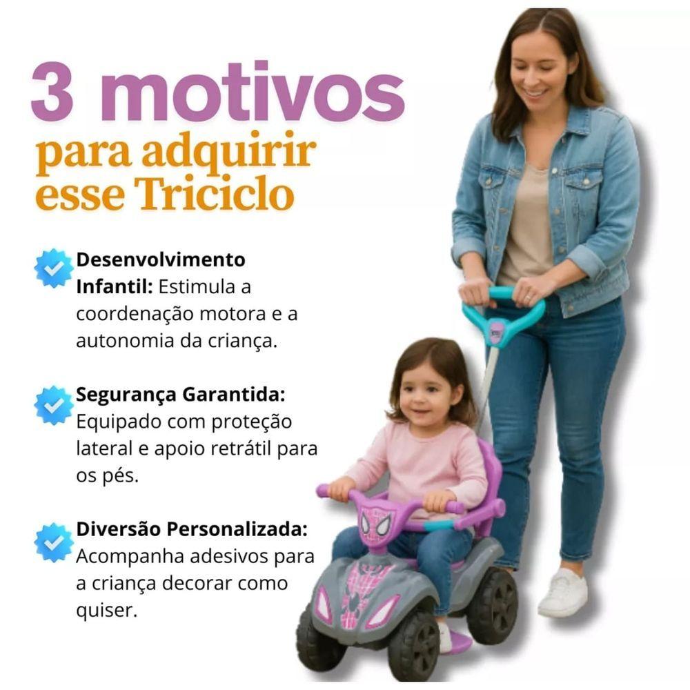 Miniatura Quadriciclo Infantil Baby Aranha Girl - Rosa