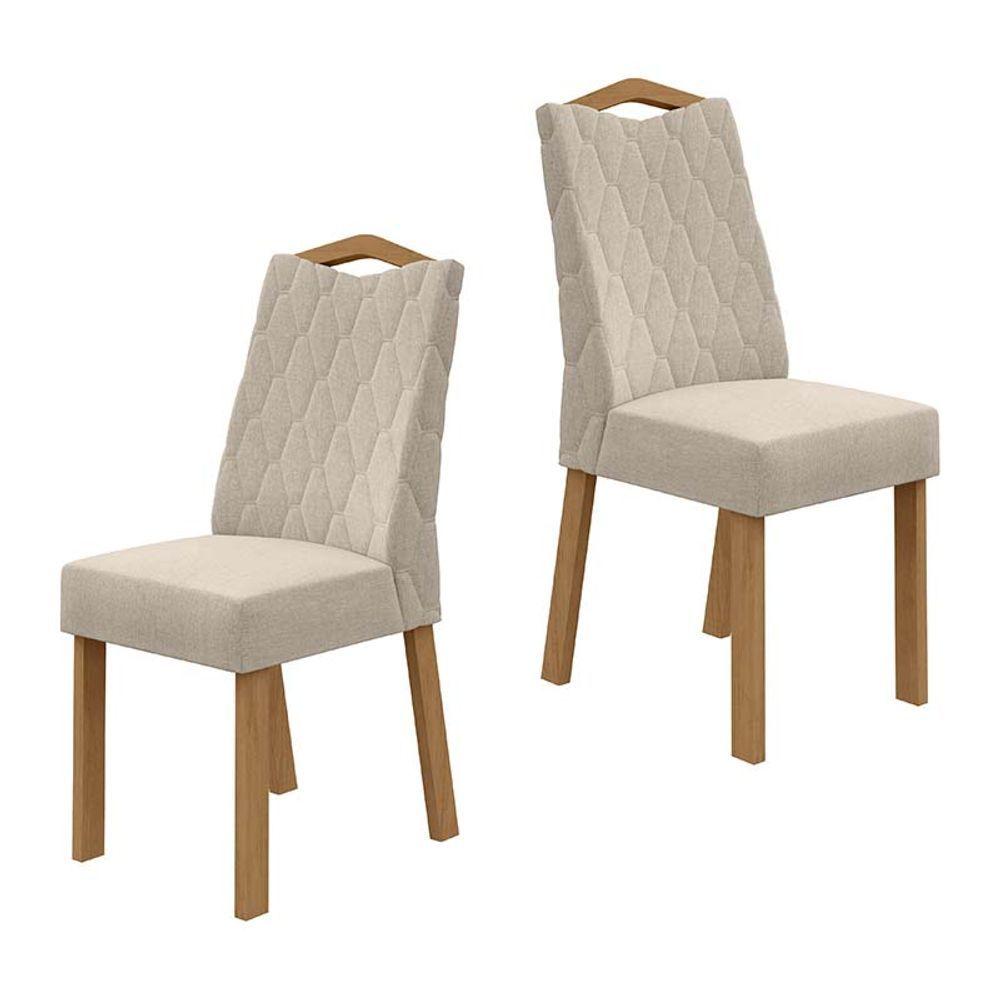 Miniatura Conjunto 2 Cadeiras Vênus Lopas Amêndoa Clean/linho Rinzai Bege