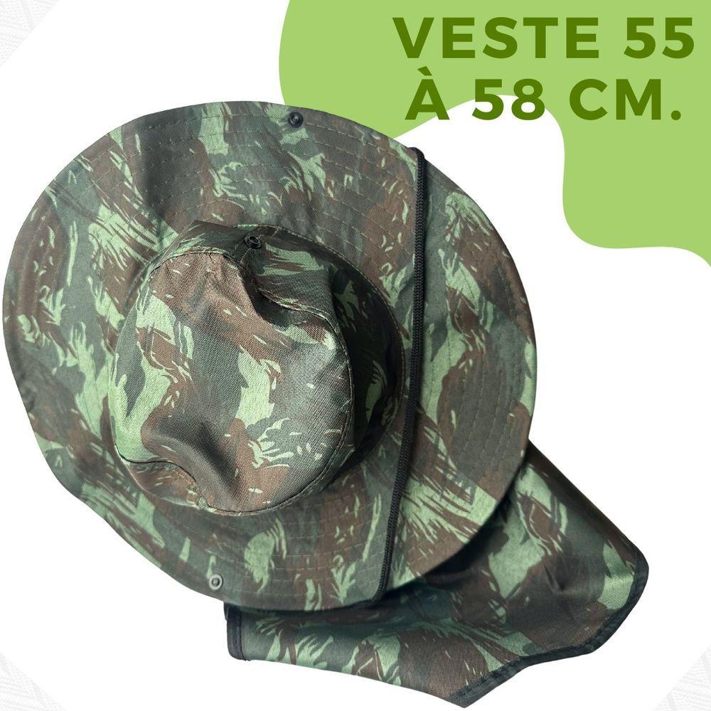 Miniatura Chapéu Australiano Camuflado Pescador Pesca Sol Proteção Nuca Pescoço