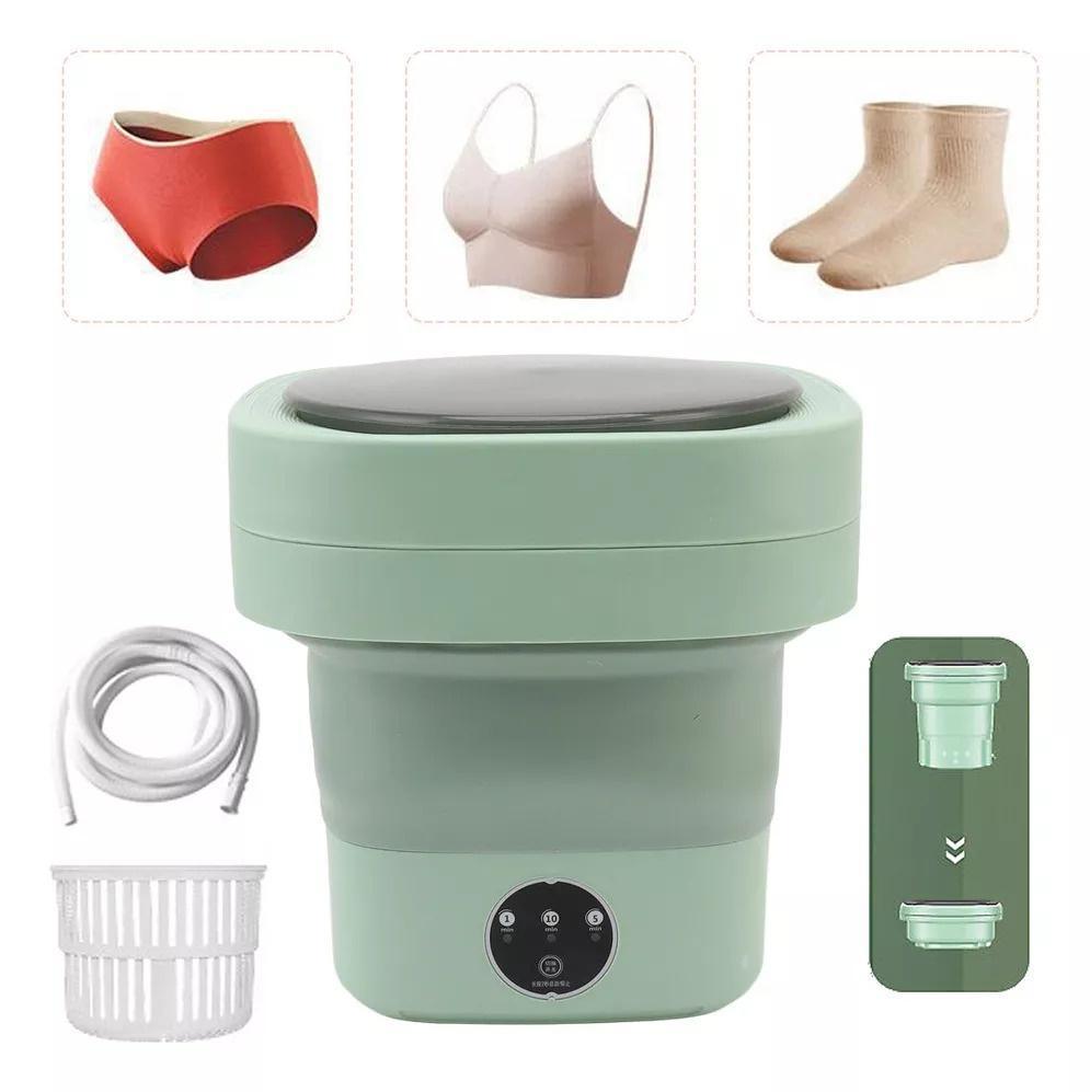 Miniatura Mini Máquina Lavar 6,5L Dobrável Roupa Íntima Balde Portátil