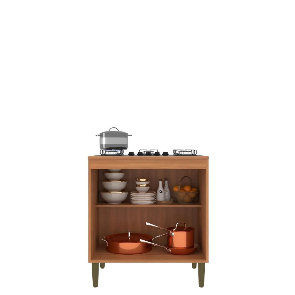 Miniatura Balcao Cooktop 80 Cm 5 Bocas 80 Cm X 53cm X 87cm Freijó