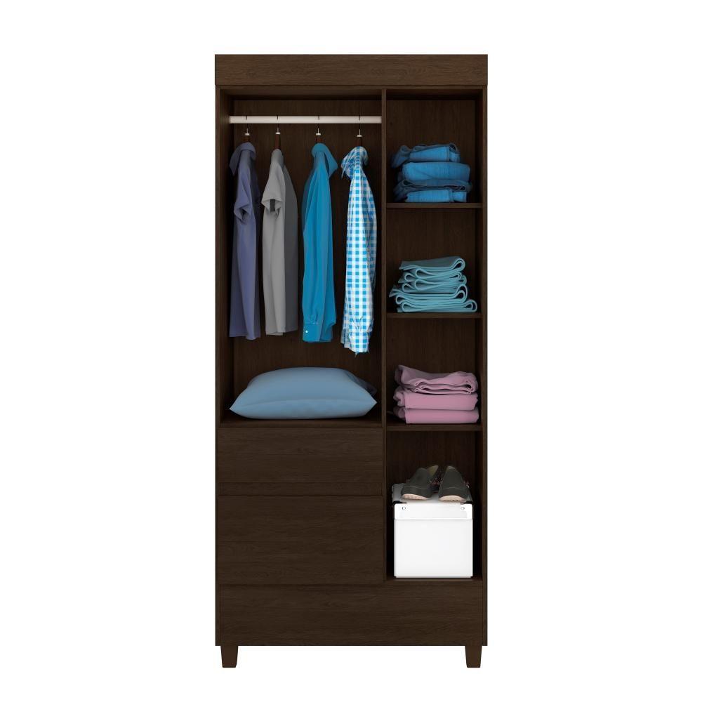 Miniatura Guarda-roupa 3 Pts 2 Gavetas Wind Ebano Touch Demóbile Ebano Touch