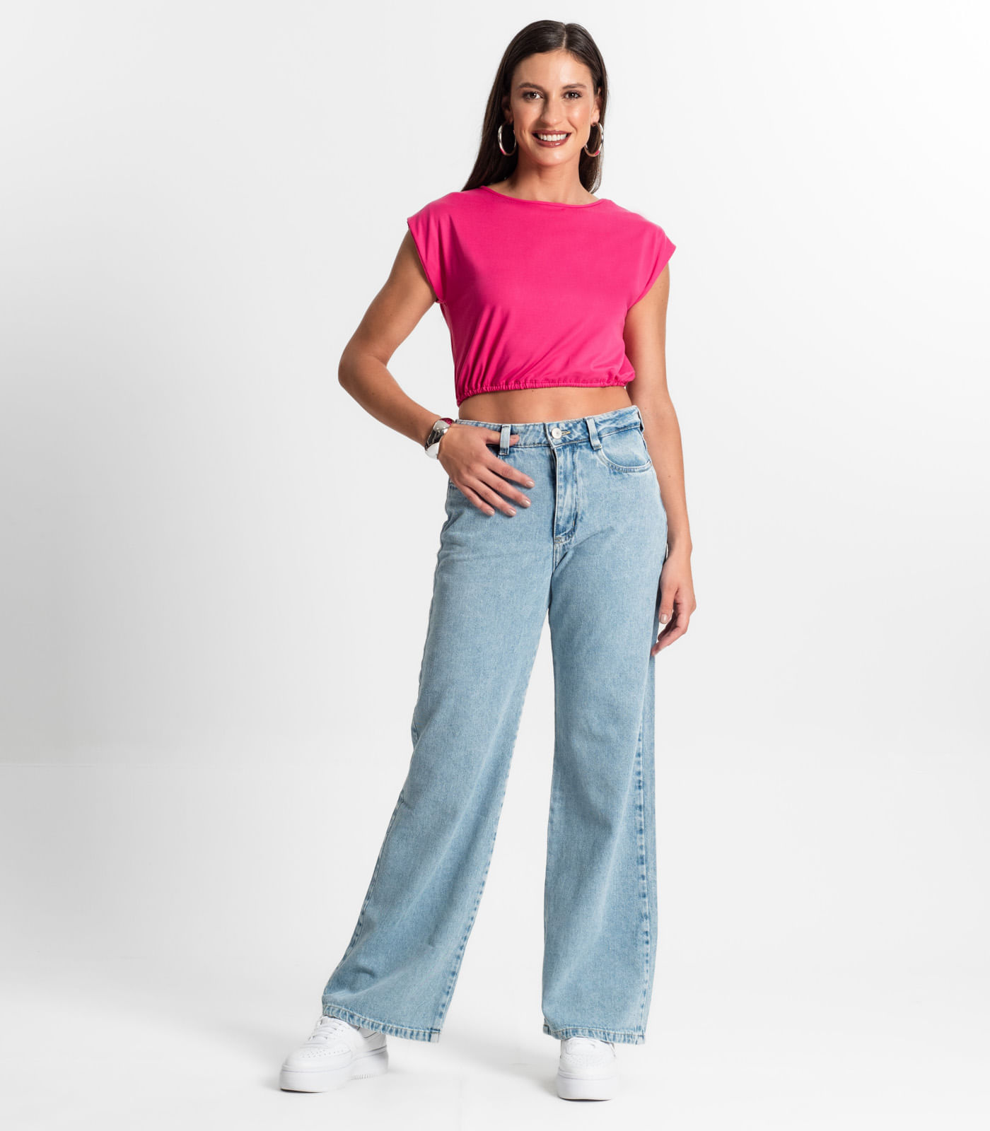 Miniatura Blusa Feminina Manga Curta Rovitex Rosa G