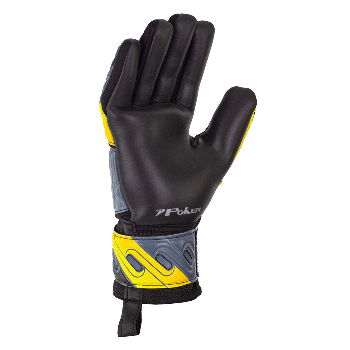 Miniatura Luva de Goleiro Campo Profissional Poker Basic Pro Preto+Amarelo - 09