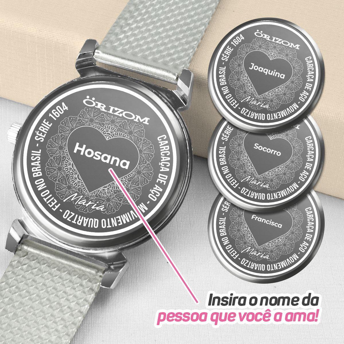Miniatura Relogio Feminino Prata Aço Inoxidável Silicone Caixa Social
