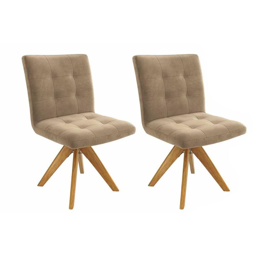 Miniatura Kit 2 Cadeiras Sala Jantar Nice 1c001ca 2 Un Bege