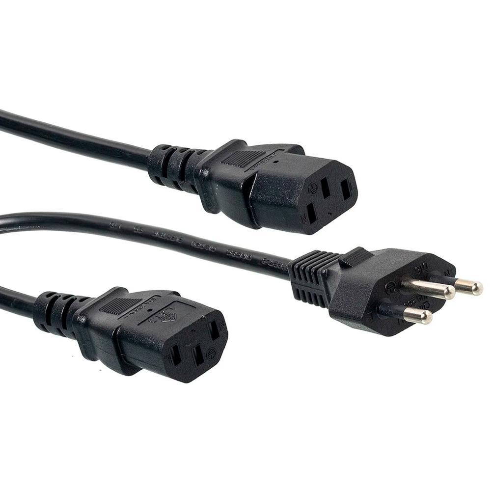Miniatura Cabo De Força Tripolar 2 Metros Y 1 Macho E 2 Fêmeas - Preto
