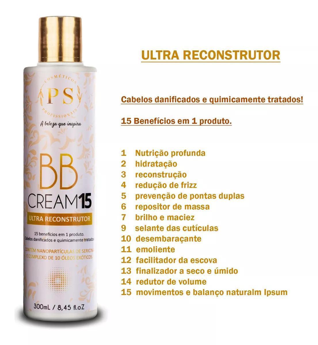 Miniatura Bb Cream 15 Em 1 Elixir Capilar Ps Cosmeticos 300Ml