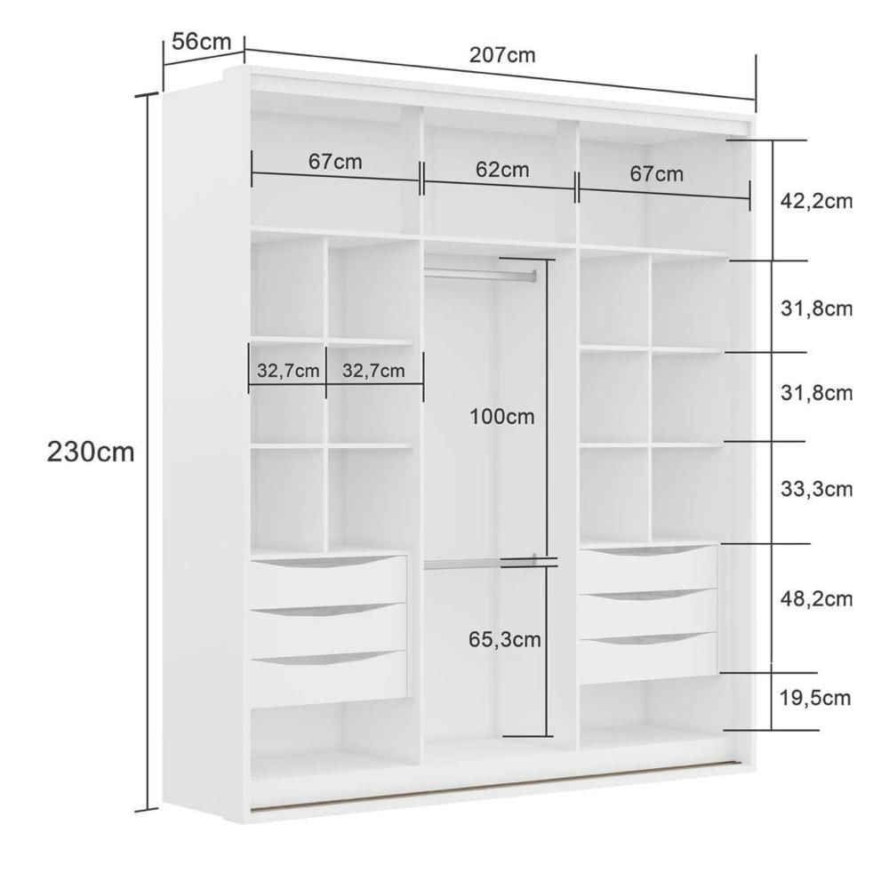 Miniatura Guarda-Roupa Ripped 2 Portas Carvalho com Espelho Espresso Móveis Carvalho
