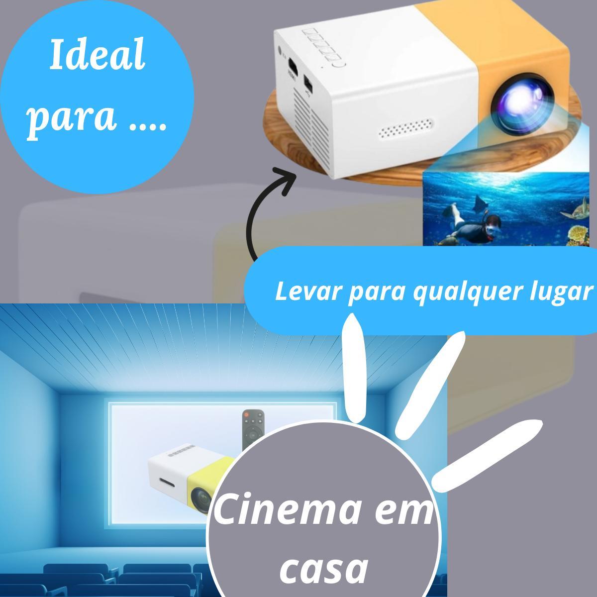 Mini Projetor Led 1080P 600 Lúmens Portátil Yg-300 Lcd
