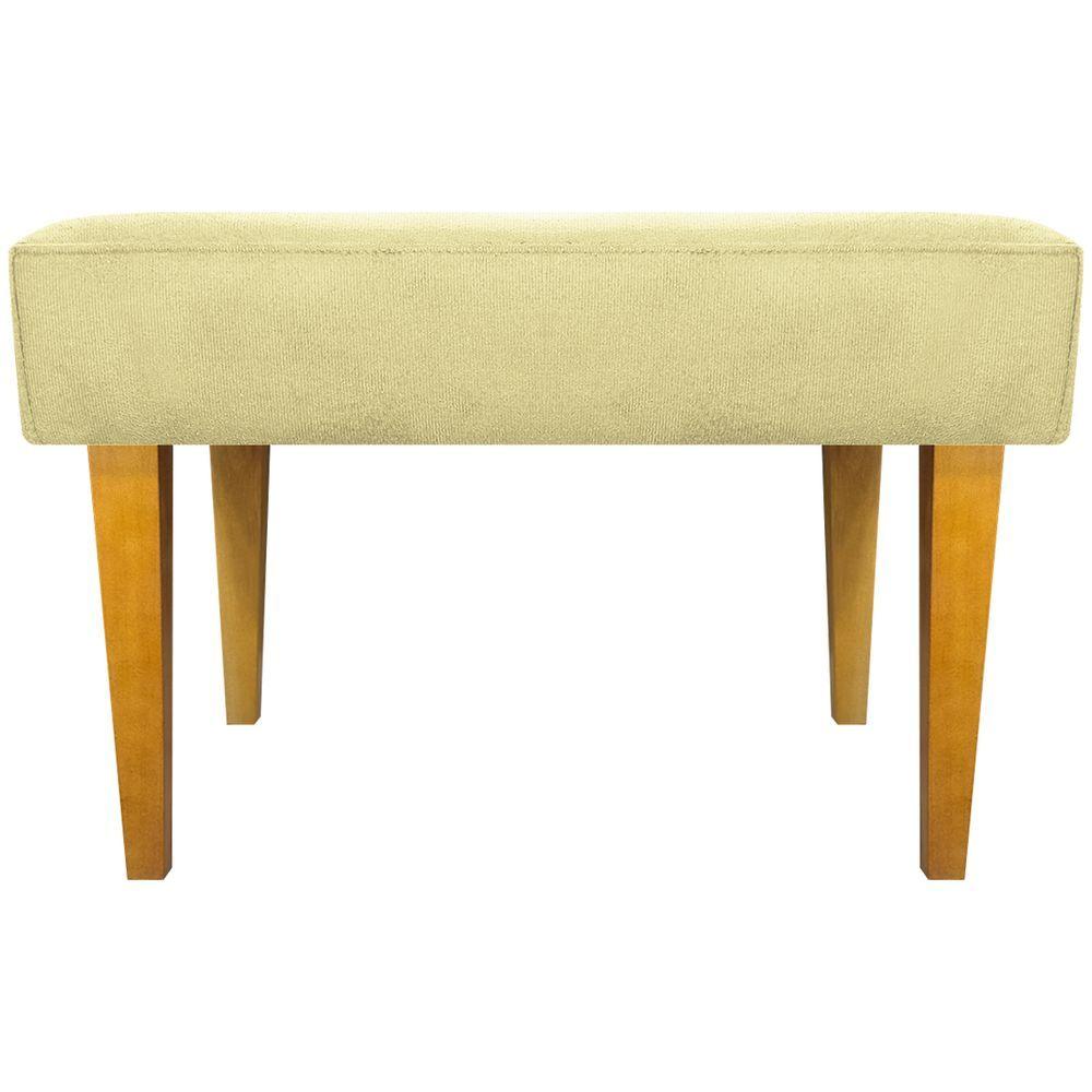 Miniatura Puff Decorativo Retangular Para Sala Recepção Charme Pé Trapézio Suede Cores