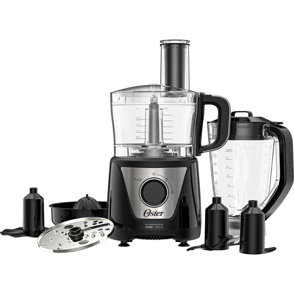 Miniatura Multiprocessador De Alimentos Black 7 Em 1 Oster 110V