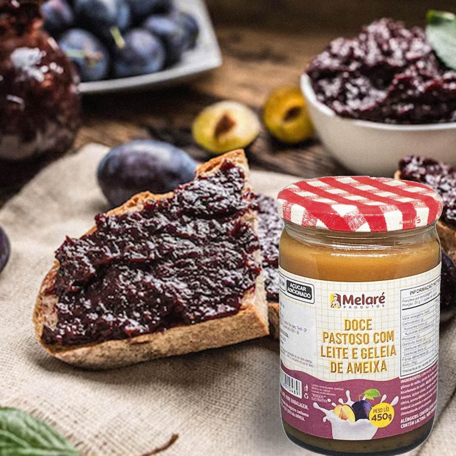 Miniatura Doce Pastoso Com Leite E Geleia De Ameixa Melaré 450G