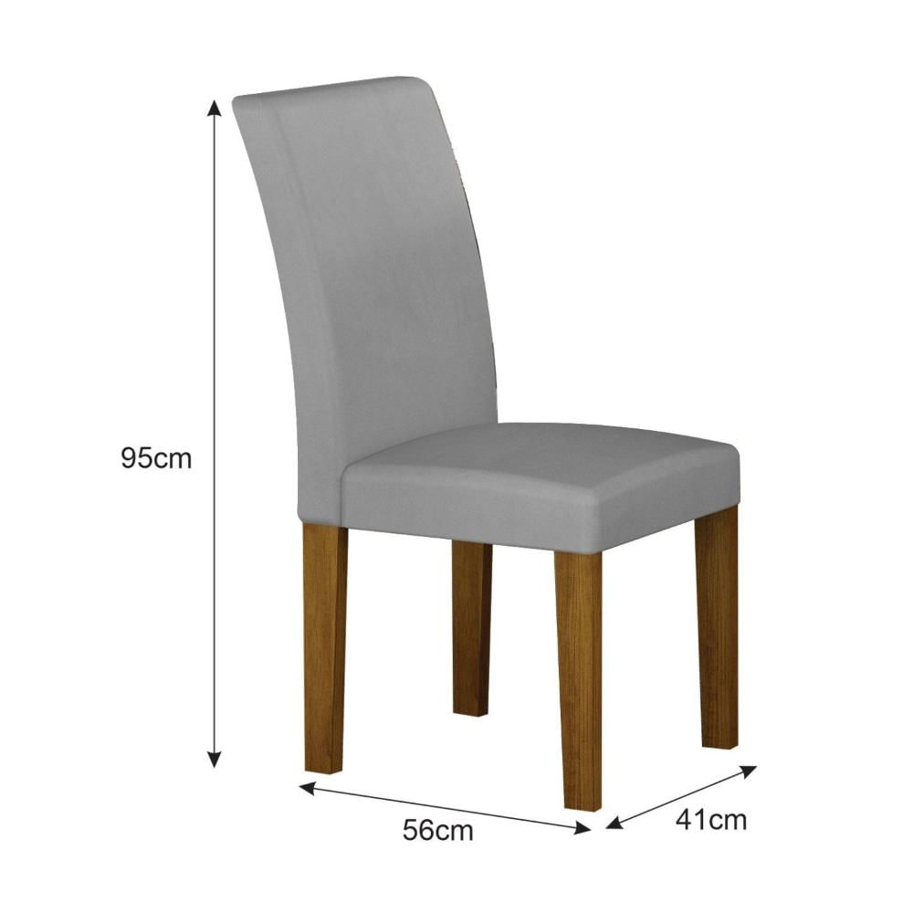 Miniatura Conjunto 2 Cadeiras Estofadas Napoli Freijó/Prata