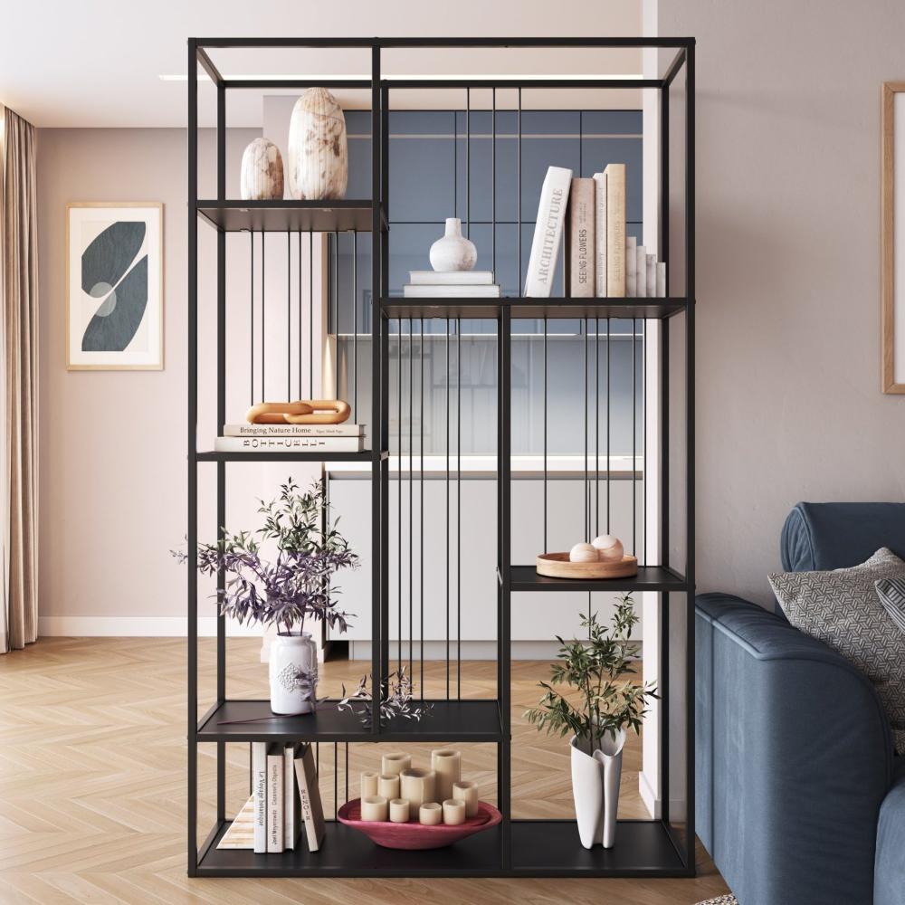 Miniatura Estante Biblioteca Decorativa com 5 Prateleiras Málaga Preto