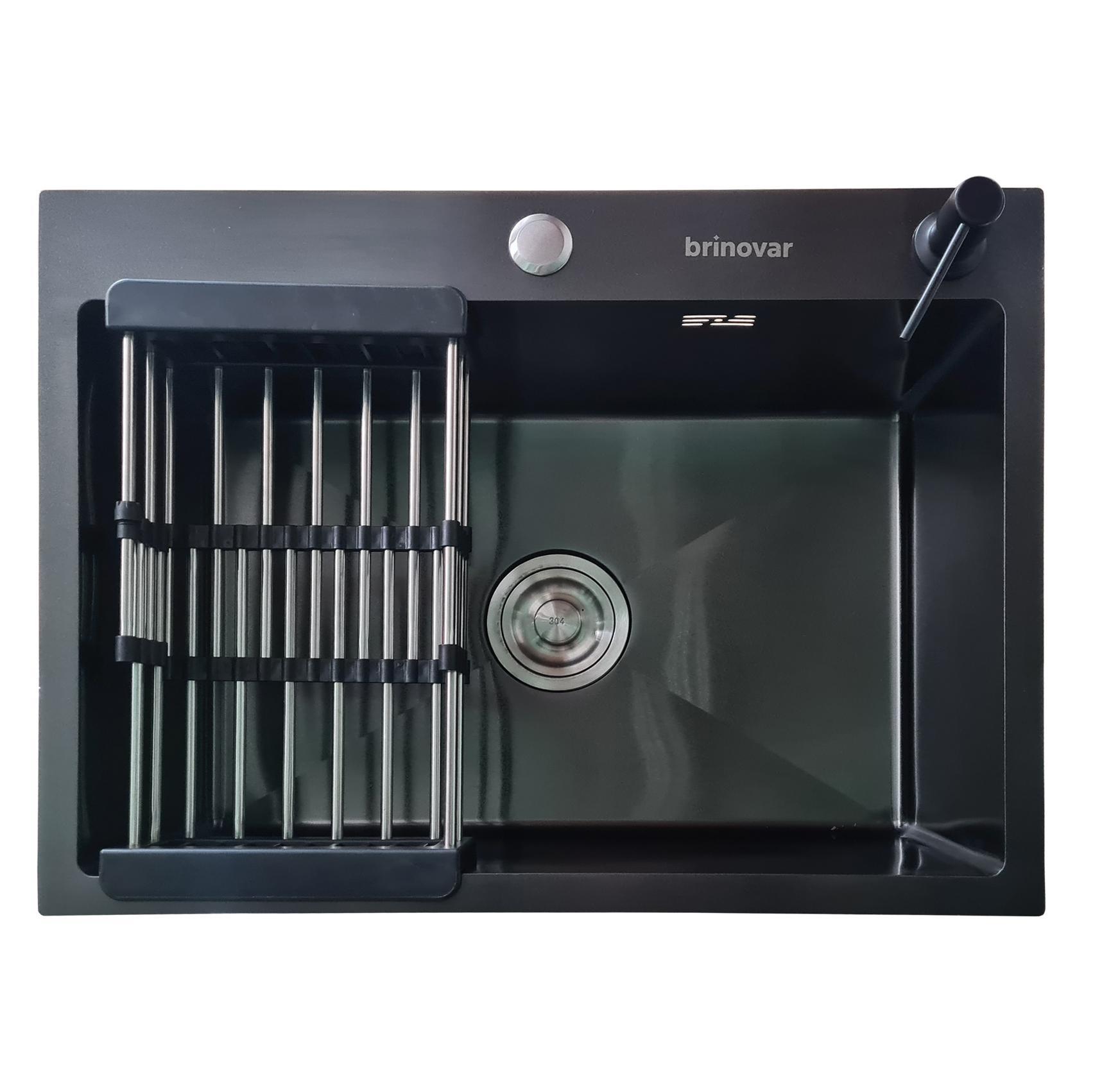 Miniatura Cuba De Inox Gourmet Preta Quadrada Cozinha Com Acessórios