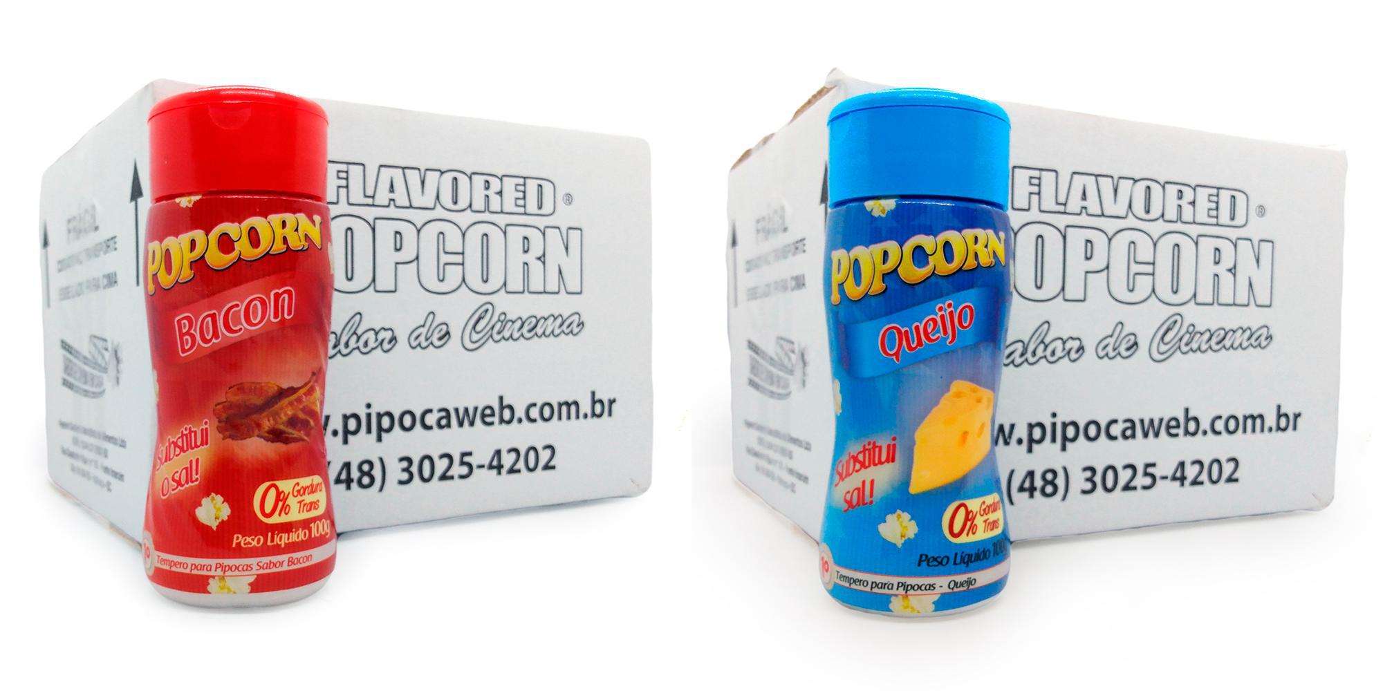 Miniatura Temperos Para Pipoca Cx 12 Un - Bacon E Queijo