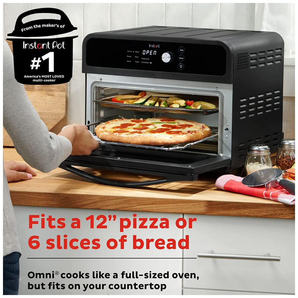 Miniatura Instant Pot Forno Eletrico de Bancada 7 em 1 Capacidade 19L com Painel de Controle 110V Preto